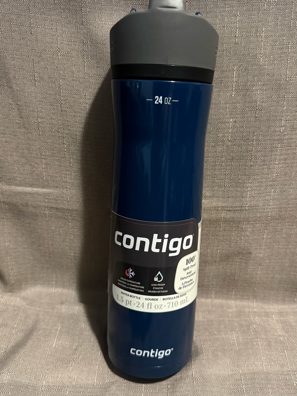 Contigo Blue and Gray 24 oz Stainless Water Bottle
